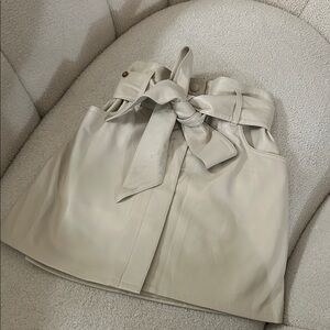 Nanushka Cream Bow-Tie Mini Skirt